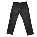 Pair of dark blue jeans on a white background