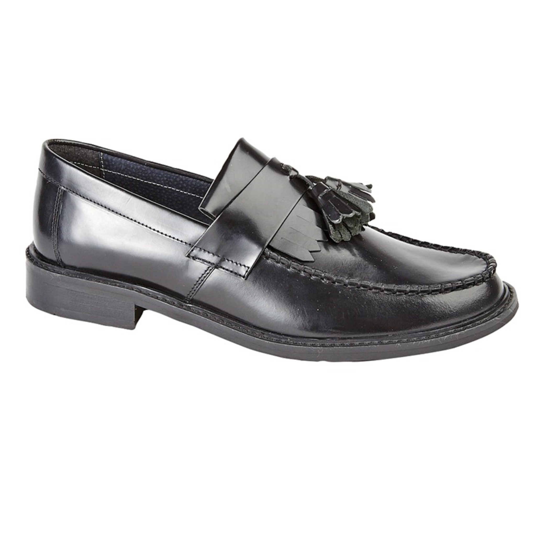 HI-Shine Leather Toggled Saddle Loafers
