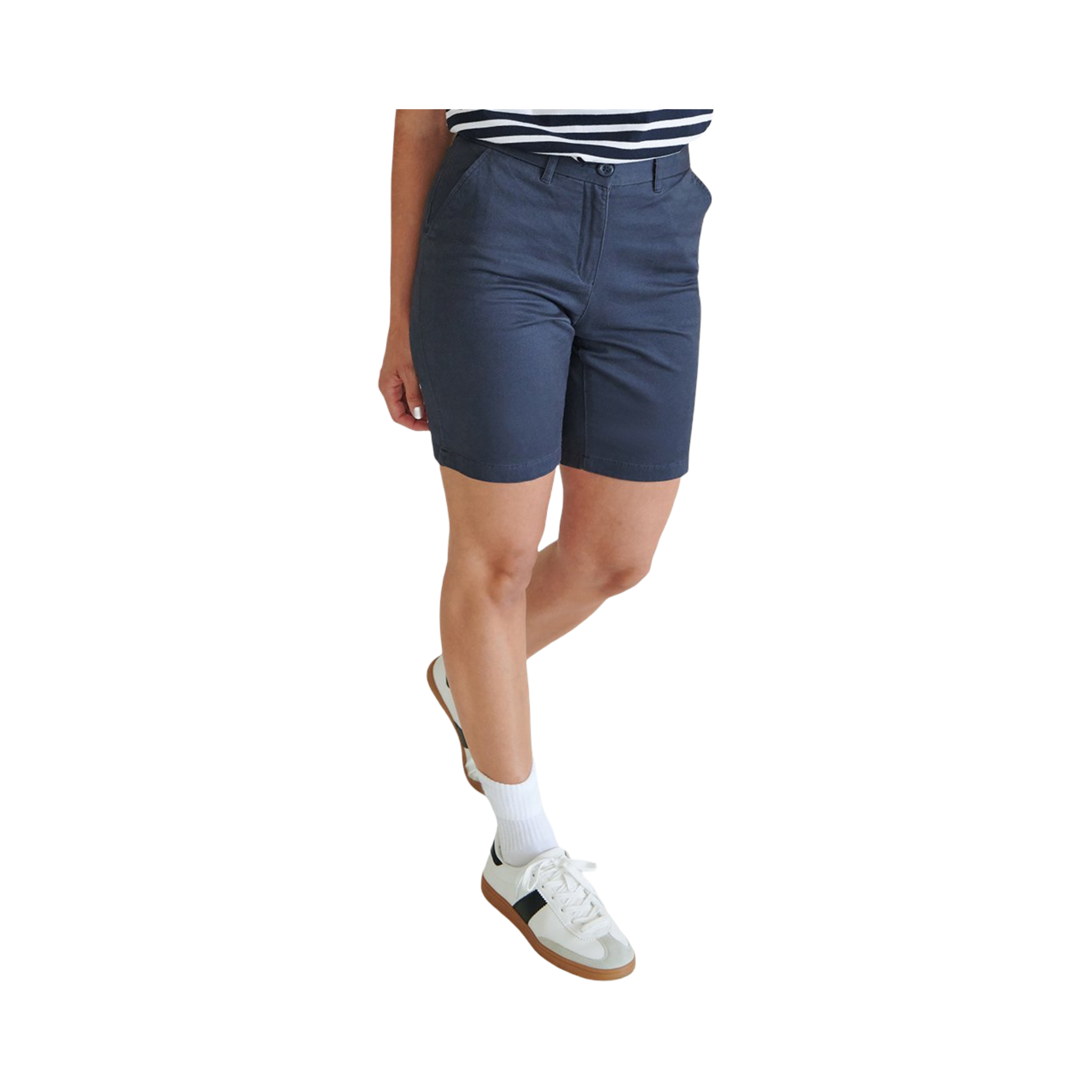 Chino Shorts in Stretch Cotton. Navy or Stone
