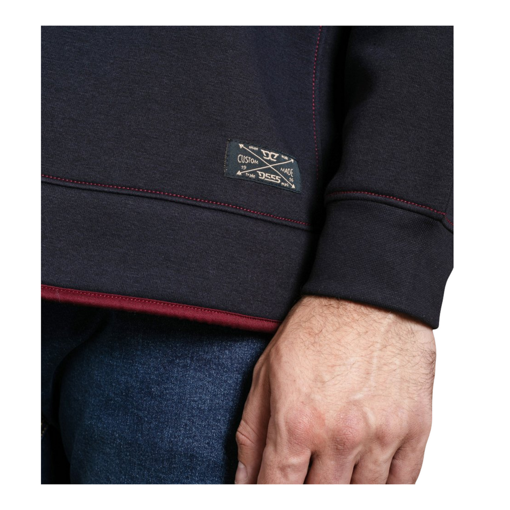Sweatshirt with 1/4 Zip Neck, Navy