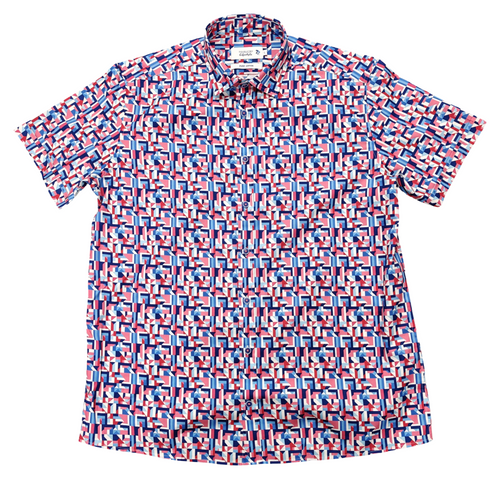 Double 2 Lifestyle Red White Blue Short Sleeve Shirt