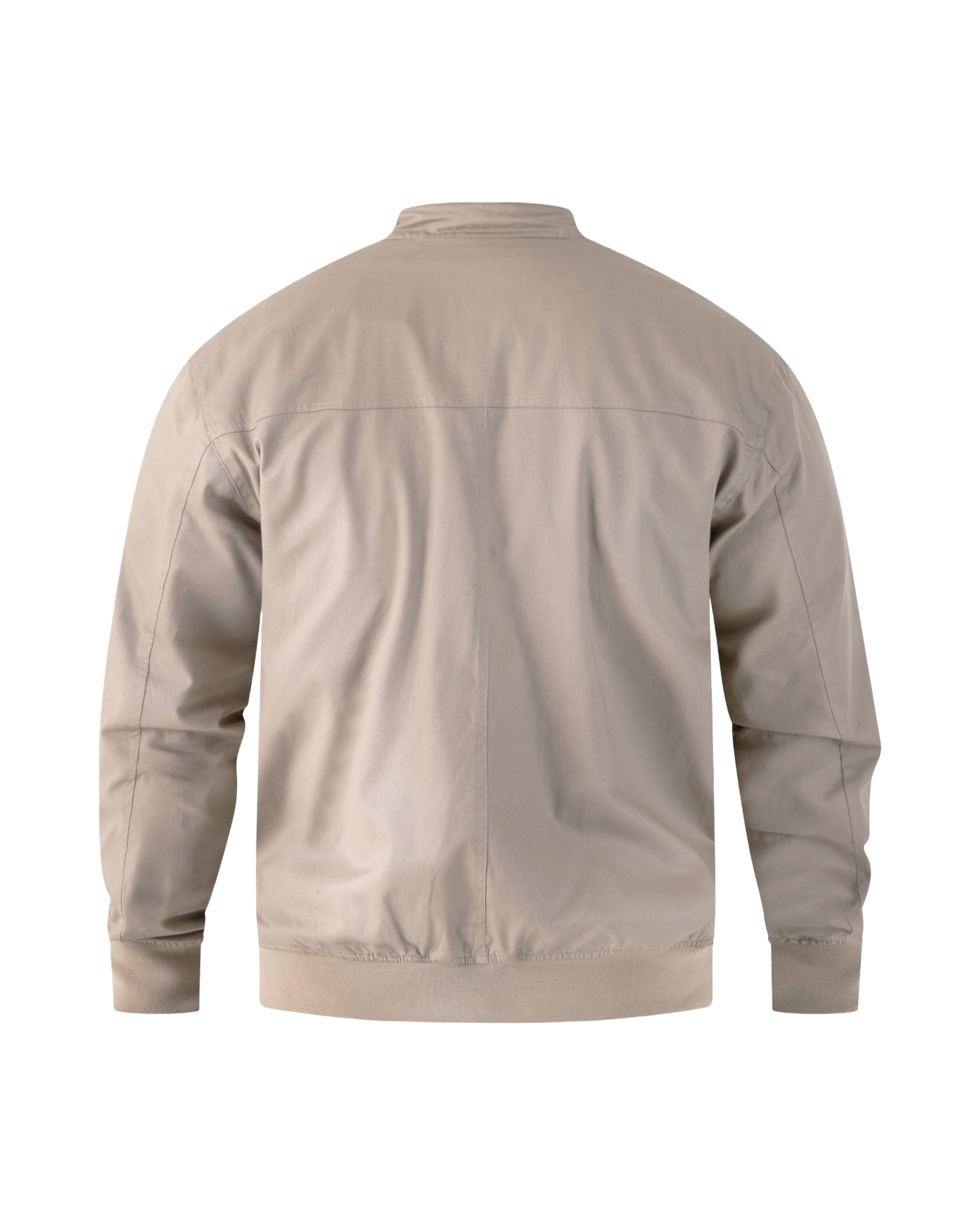 Beige bomber jacket on a white background