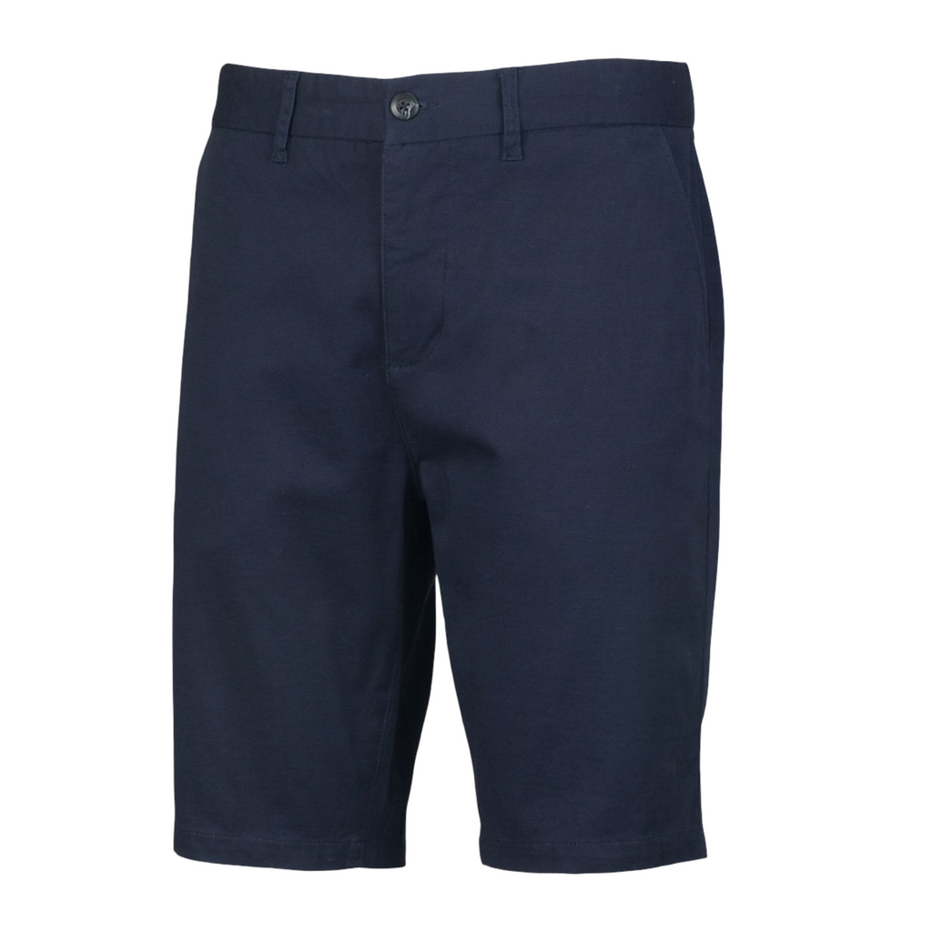 Chino Shorts in Stretch Cotton. Navy or Stone