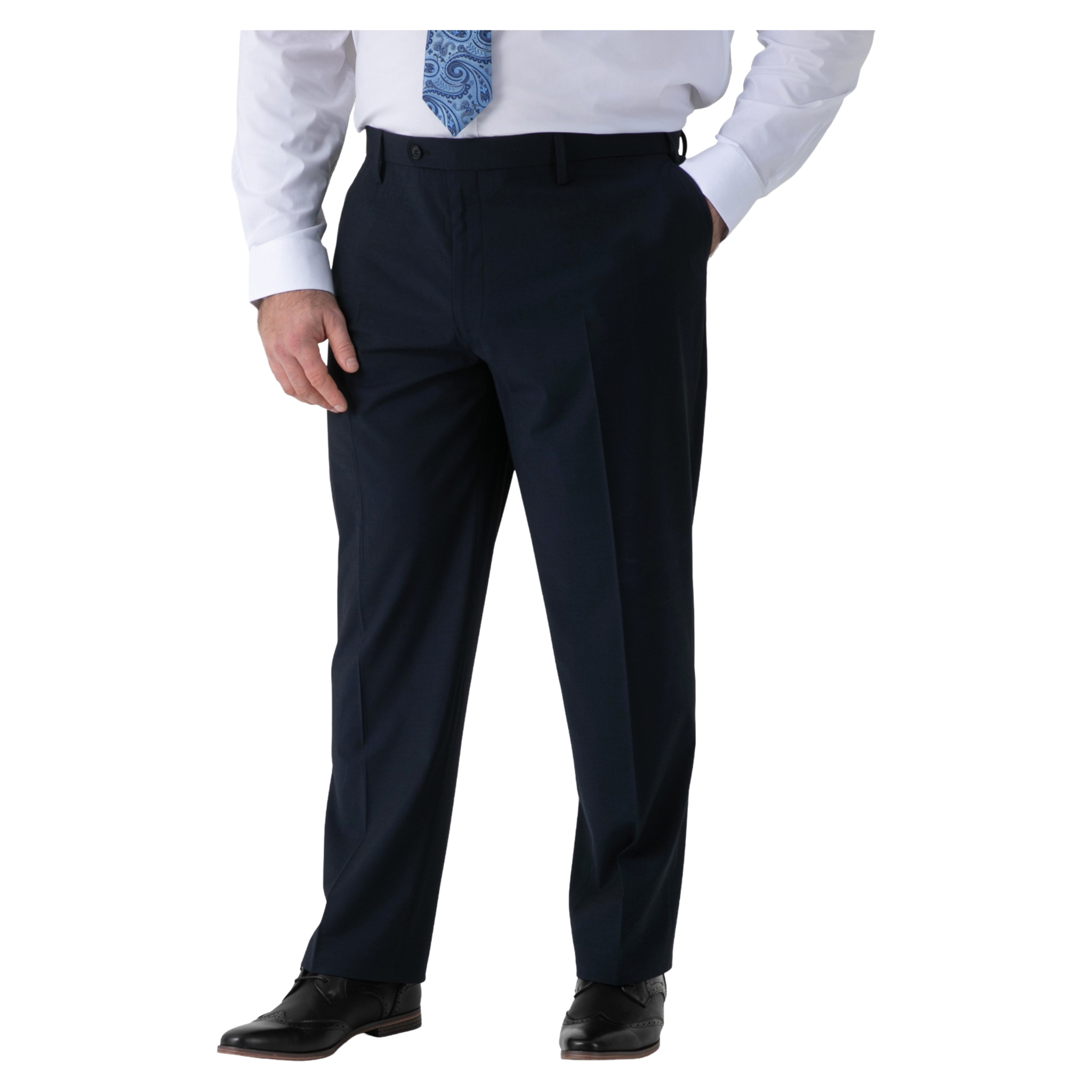 Mix & Match Suit Trousers for Big Men - Black or Navy