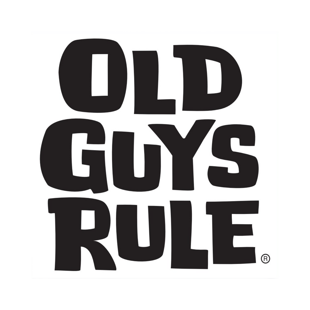 Black text 'OLD GUYS RULE' on a white background