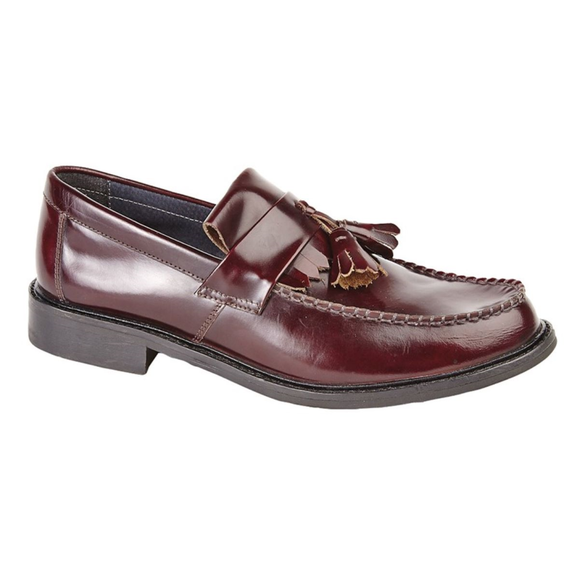 HI-Shine Leather Toggled Saddle Loafers