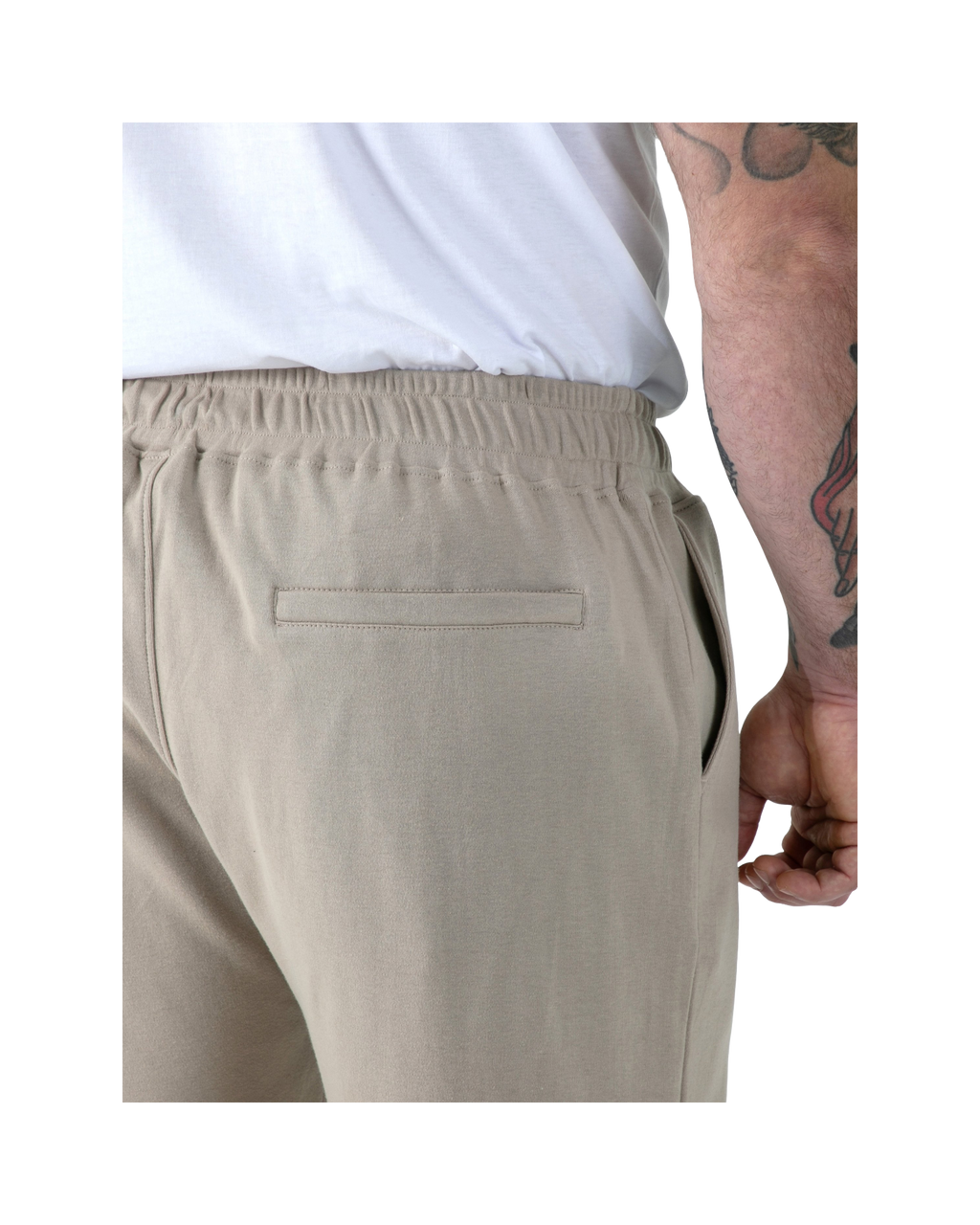stone shorts showing rear pocket
