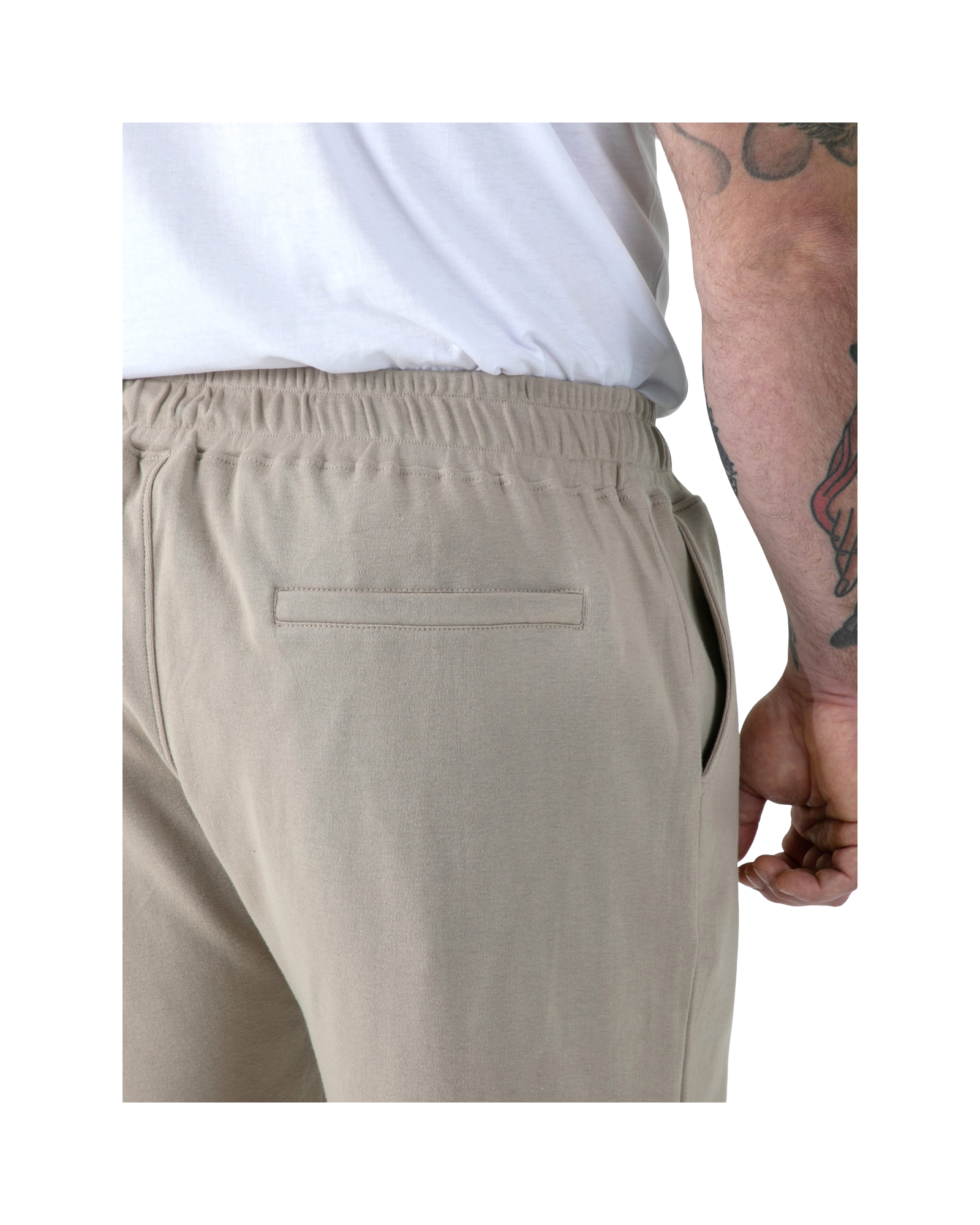 stone shorts showing rear pocket