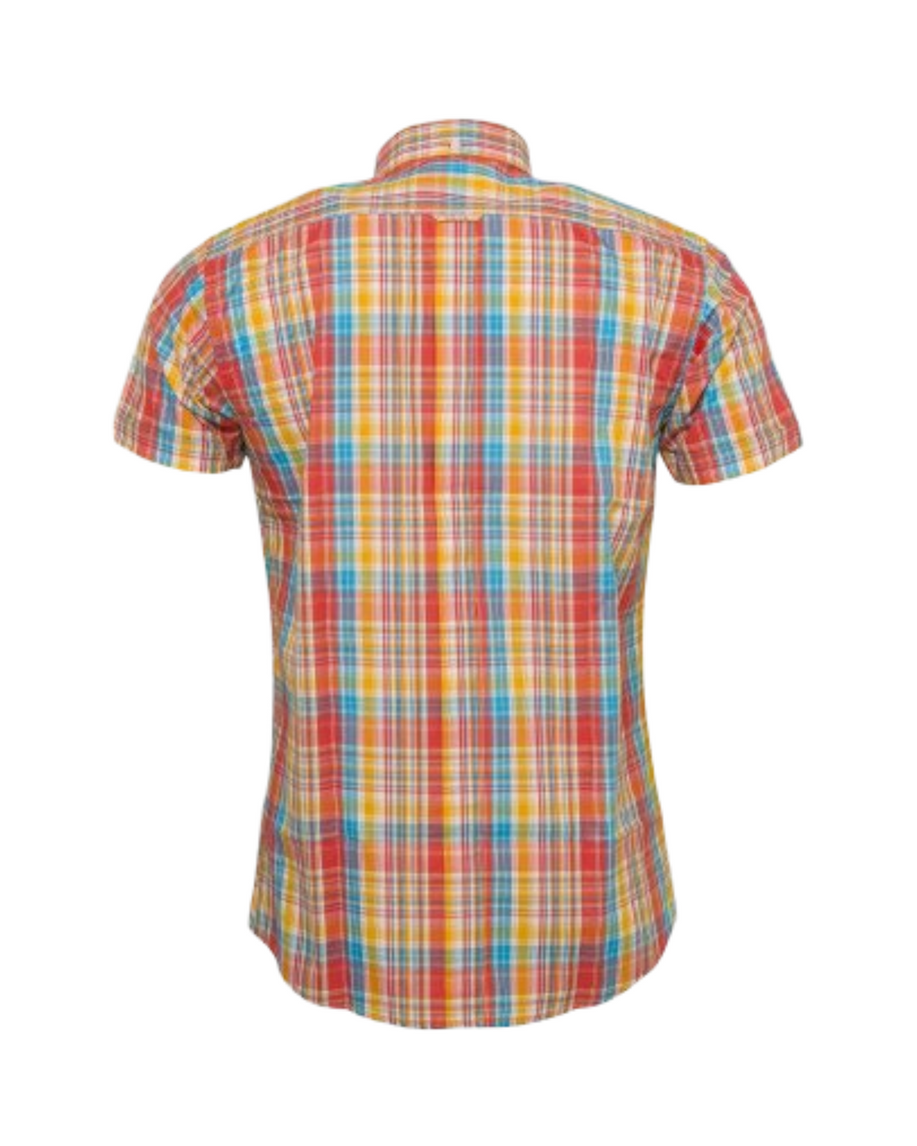 Multicolored checkered shirt on a white background