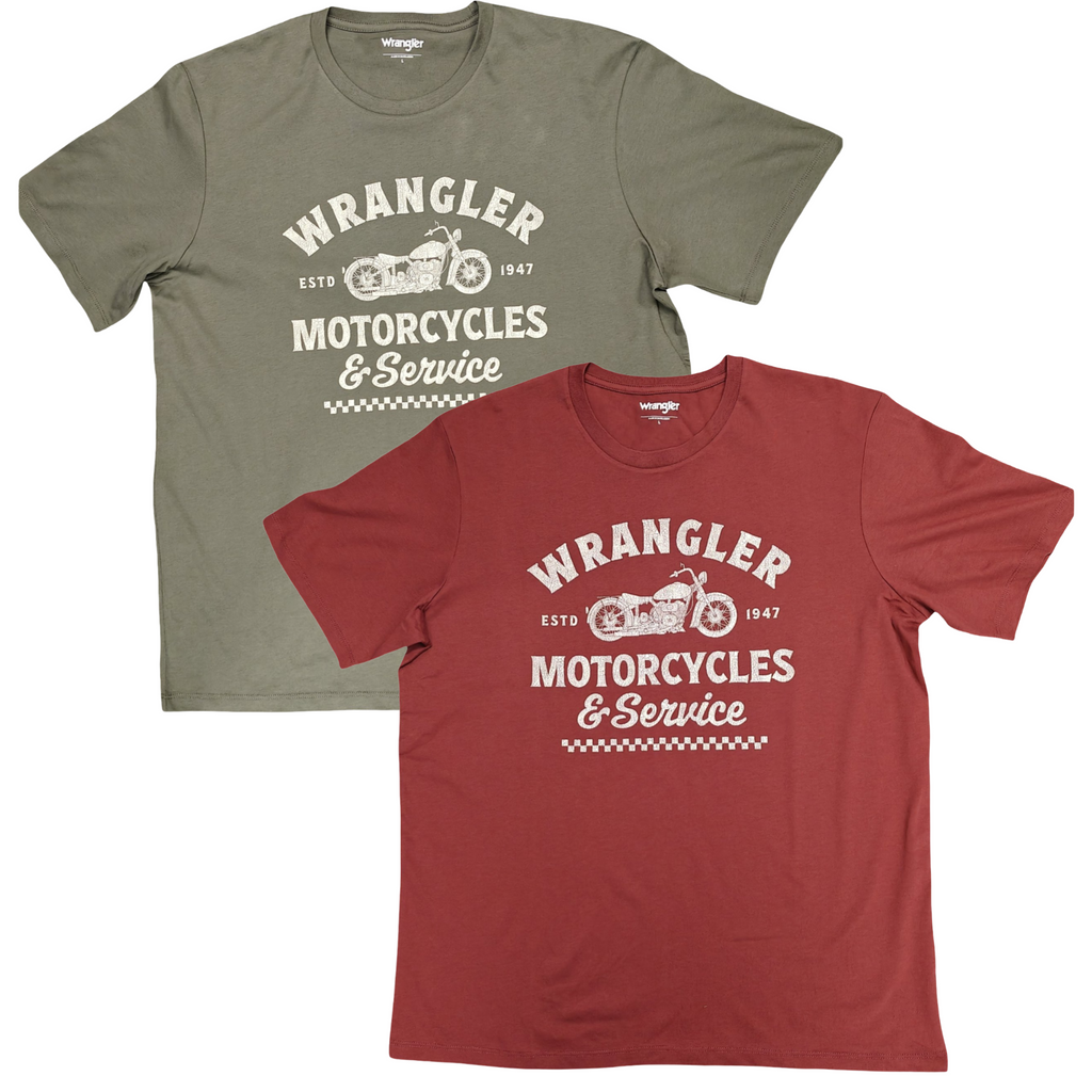 Wrangler Americana T Shirt  Wine or Olive